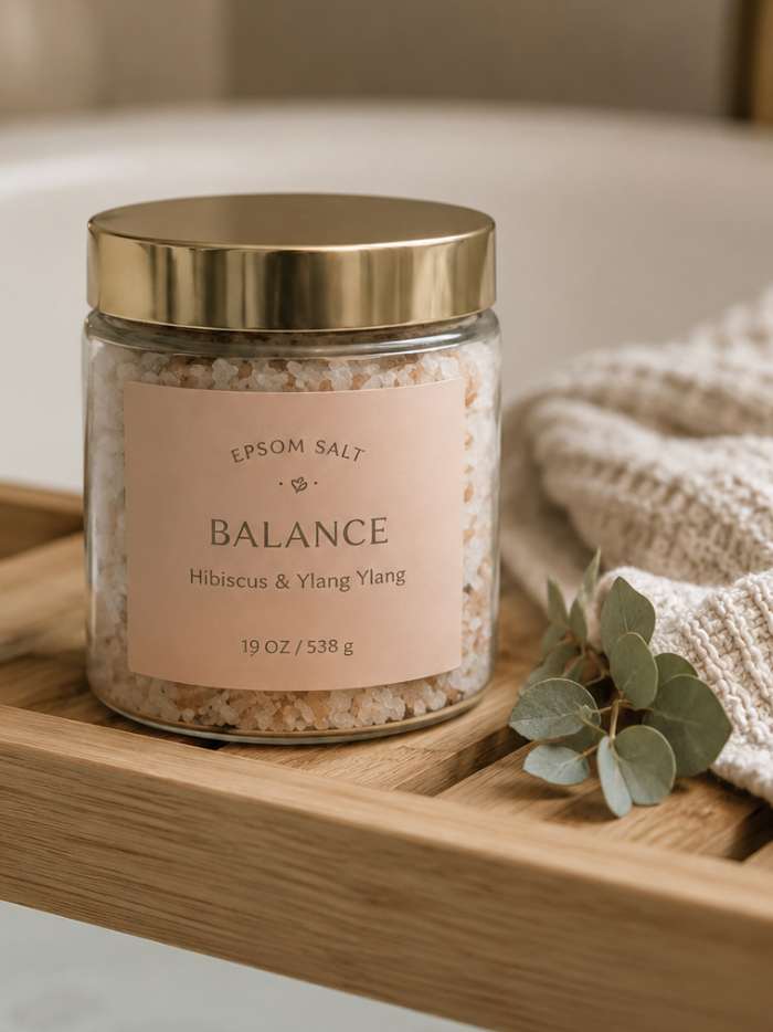 Intentional low-clutter gifts — bath salt gift set