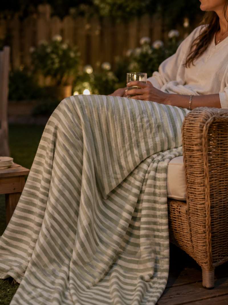 Cotton muslin throw blankets for indoors or outdoors