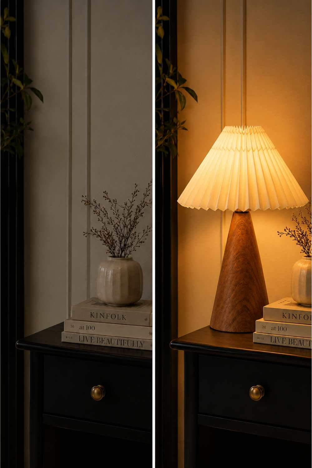 pleated table lamp