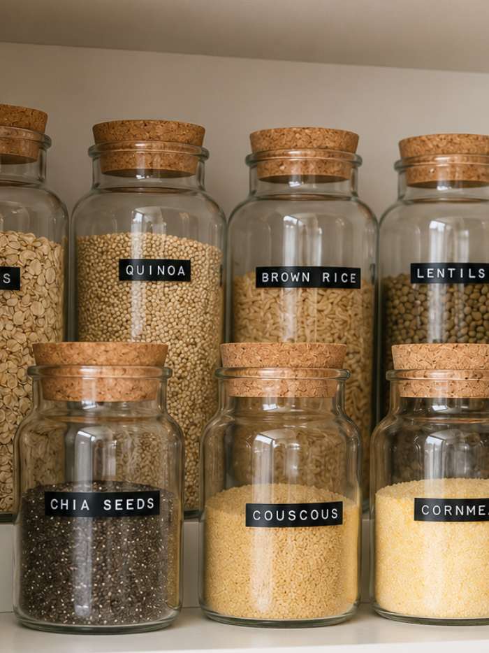 Portable label maker used to organize drawers, containers, and everyday storage systems