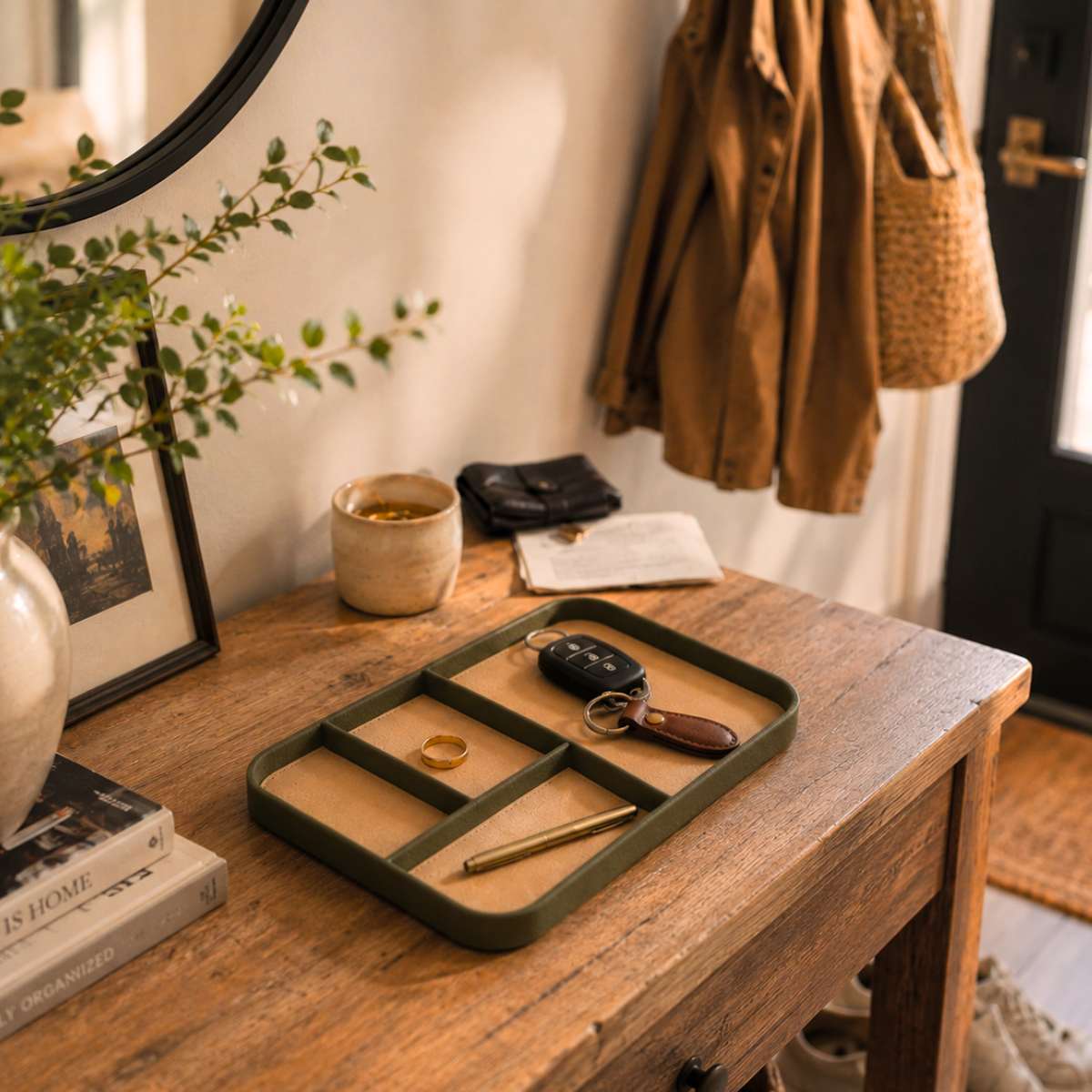 Organizer tray for mail and everyday essentials